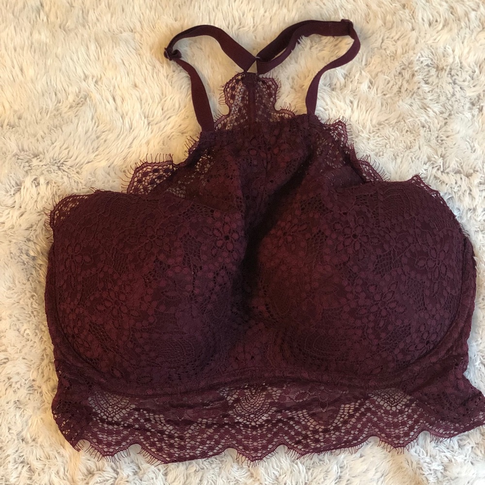 PINK Victoria Secret Maroon push up bra 32DD